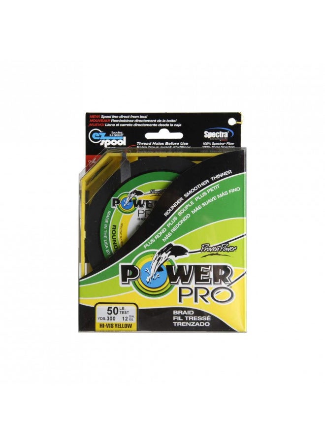 POWER PRO Spectra Fiber Braided Fishing Line, Hi-Vis Yellow, 300YD/50LB
