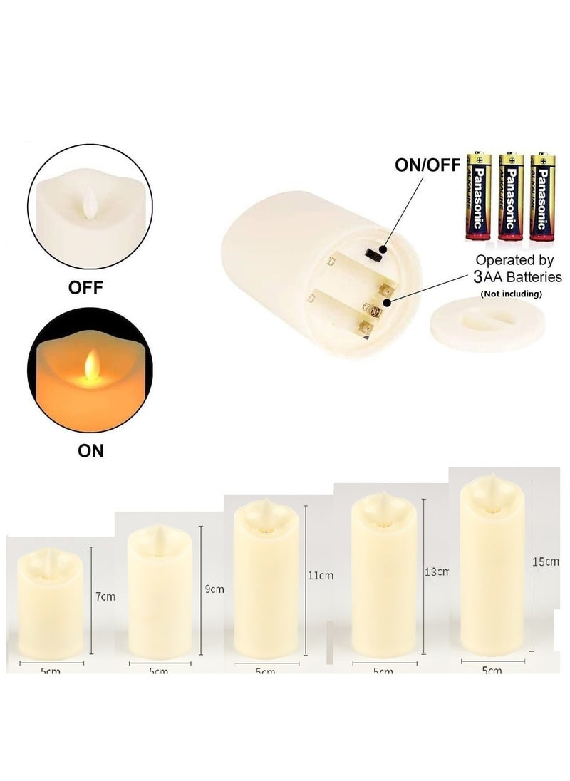 5 Piece Led Candle Set Outdoor Camping Tent Bar Atmosphere Battery Candle Light