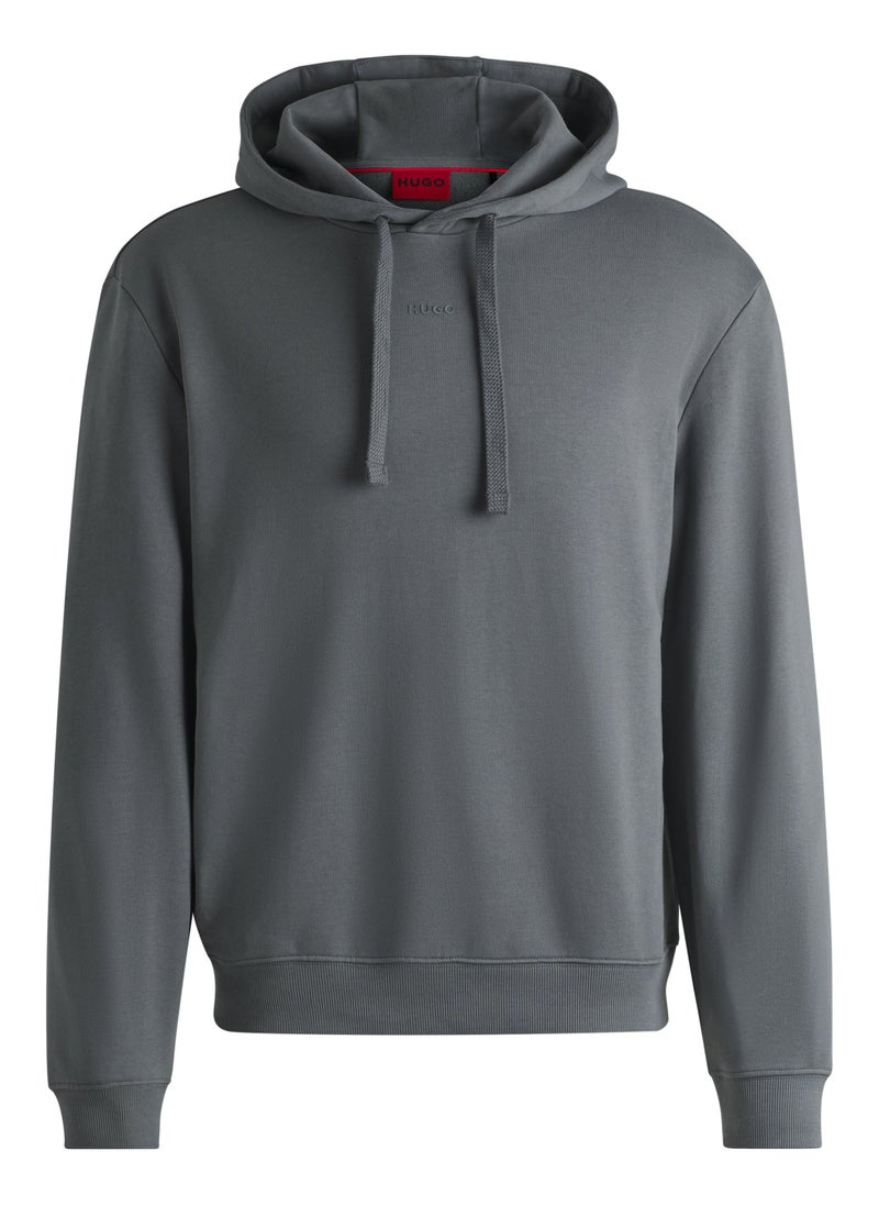 Cotton-terry relaxed-fit hoodie with logo print