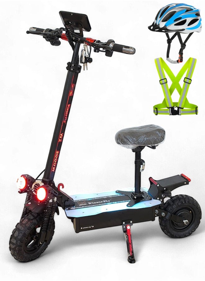 Electric Folding Scooter with 3000W Motor, 48V 18Ah Battery, Max Speed 75 KM/H, 40 KM Range