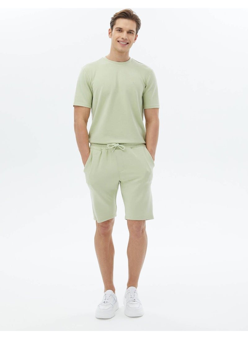 Light Green Plain Crew Neck T-Shirt