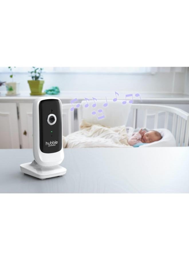 Hubble Connected Nursery View Premium - Baby Monitor For Infants / Babies - 5 Inch Diagonal Colour Screen, 2 - Way Talk, Infrared Night Vision, Secure And Private Connection, Up To 300M Range - White