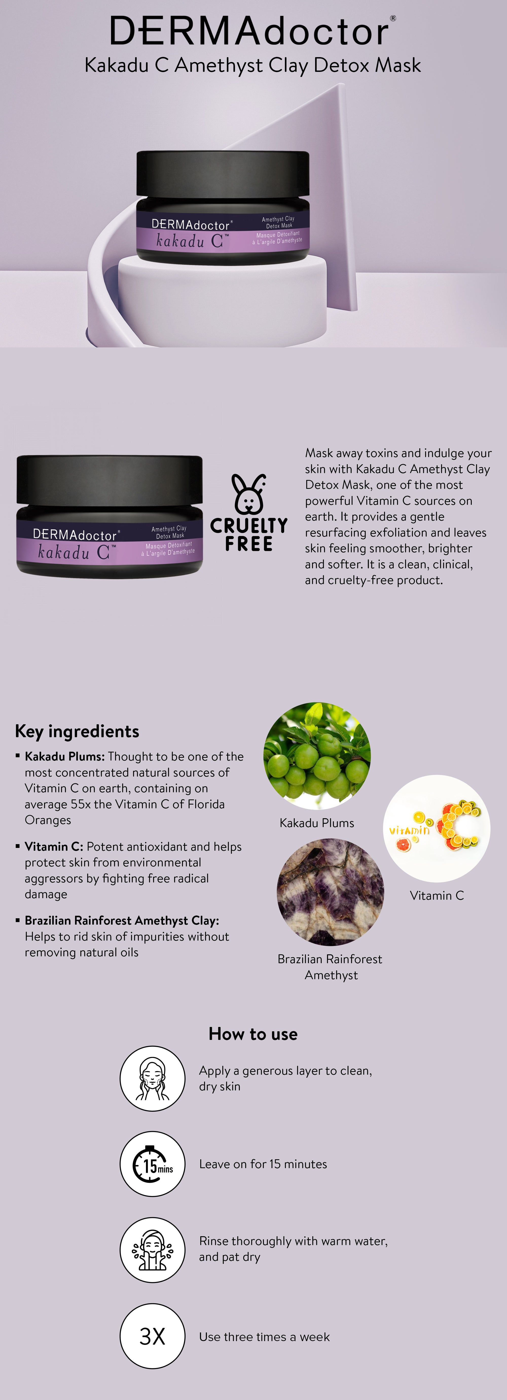 Kakadu C Amethyst Clay Detox Mask 50ml