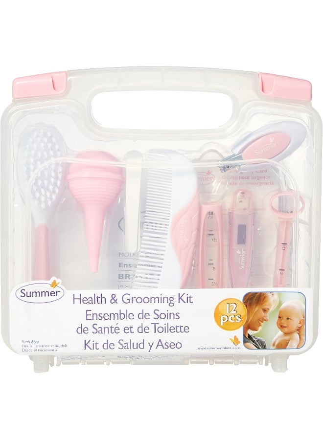 12-Piece Health And Grooming Kit, 0+ M - Pink/White