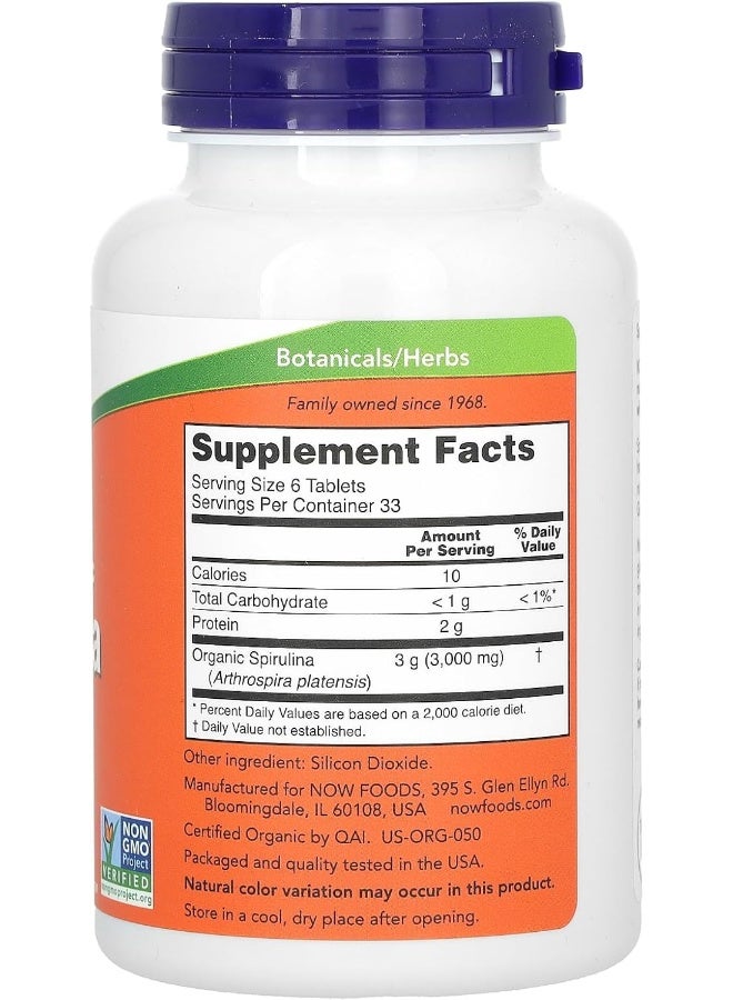 Organic Spirulina 500 mg 200 Tablets