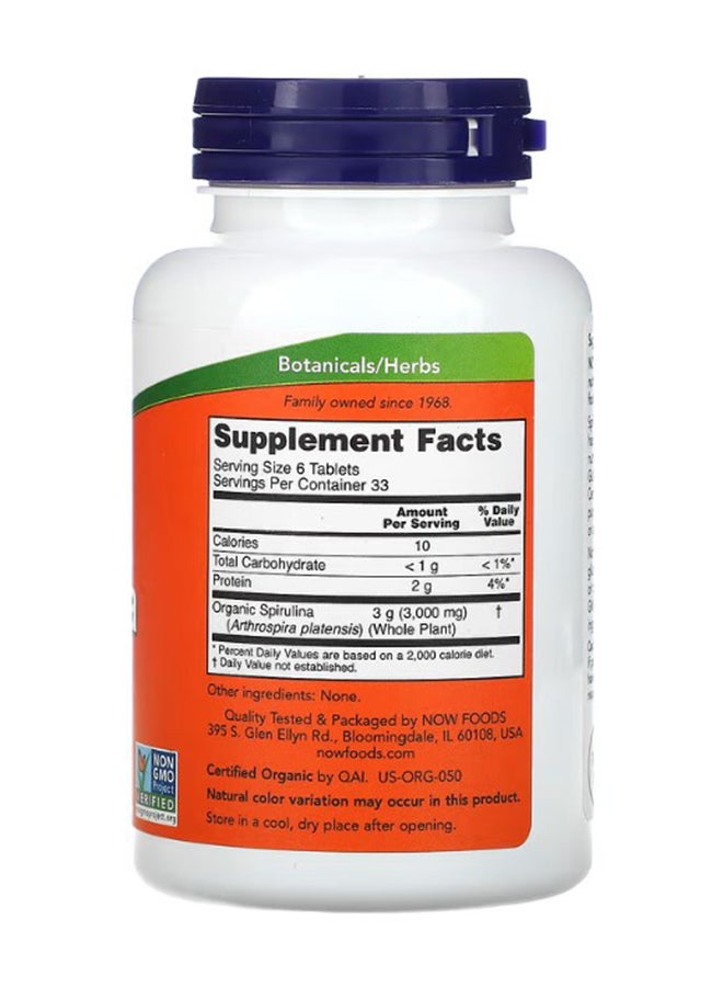 Organic Spirulina 500 mg 200 Tablets