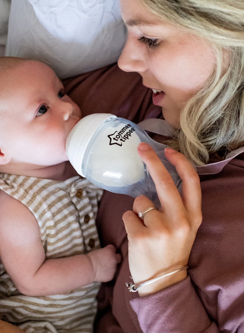Natural Start Baby Feeding Bottles 2x340ml – Breast-Like Teat, Anti-Colic Valve, Soft Silicone Nipple – Large Milk Bottles for Newborns, Infants & Toddlers – POND Design