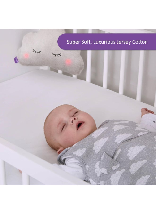 Pack of 2 Crib Fitted Sheets, Design Ed To Fit Pod Bedside Cribs, 100% Cotton, Infant And Baby, Patternstar, Fitted Sheet Size 44 X 80Cm