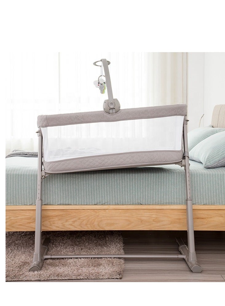 RONBEI - baby bedside crib, With Music Function And Toys, Adjustable & Portable, for Infant For Baby Boy & Girl.