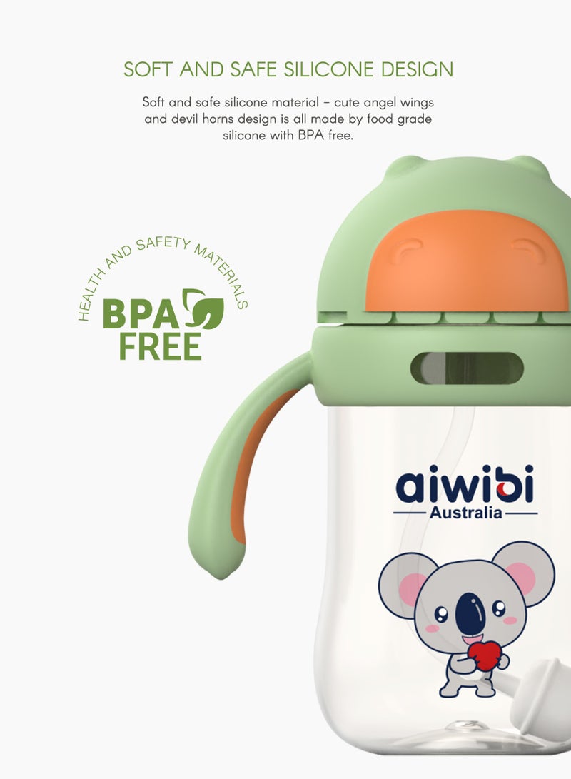 Baby Feeding Bottle - BPA-Free, Anti-Colic Design, Easy Grip, Wide Neck for Easy Cleaning, Durable and Lightweight for Infants and Toddlers (Green, 300ML)