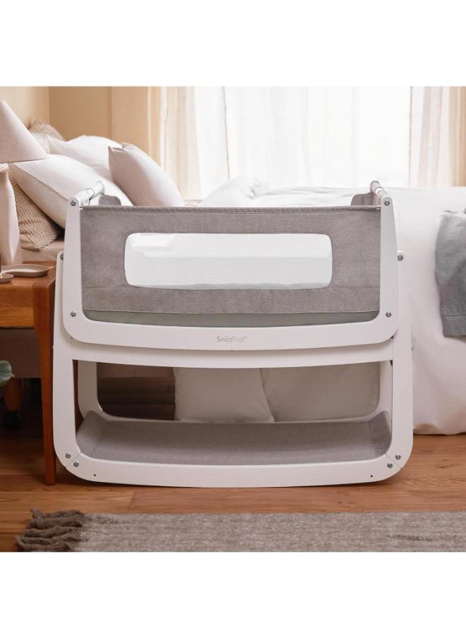 Pod4 Bedside Crib For Infant And Baby, Increased Air Flow For Better Sleep, 3D Breathable Mattress, Machine Washable Liner, Rocking Stand, Suitable From 0 To 6 Months ( L100 X 49 X H95) - Dusk