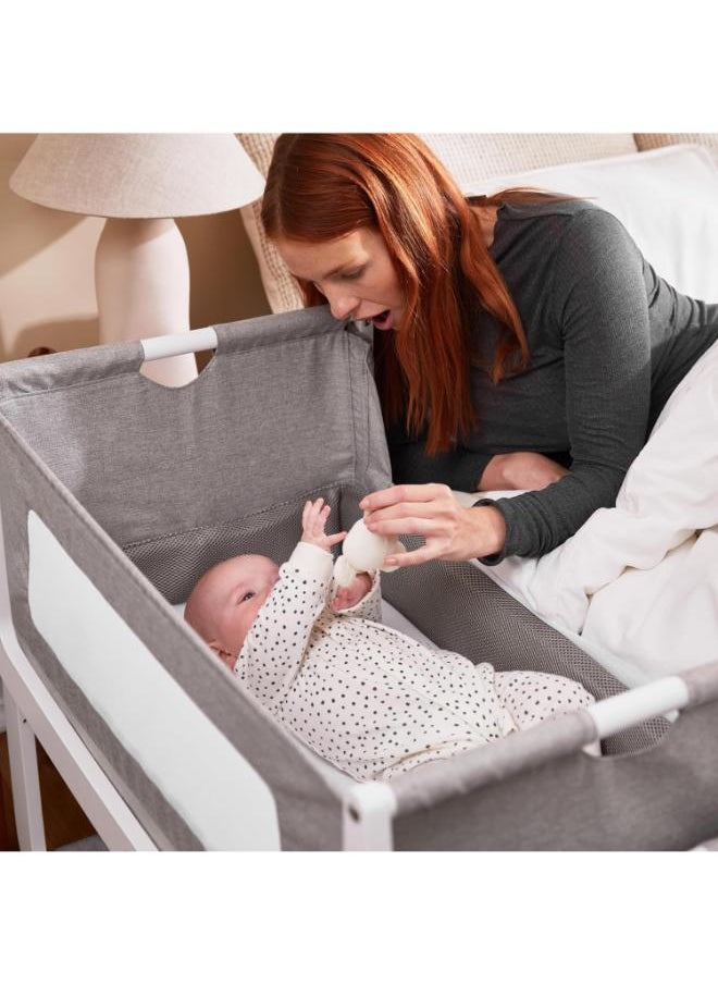 Pod4 Bedside Crib For Infant And Baby, Increased Air Flow For Better Sleep, 3D Breathable Mattress, Machine Washable Liner, Rocking Stand, Suitable From 0 To 6 Months ( L100 X 49 X H95) - Dusk