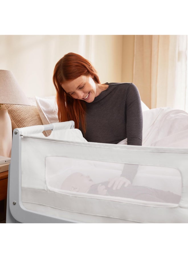 Pod4 Bedside Crib For Infant And Baby, Increased Air Flow For Better Sleep, 3D Breathable Mattress, Machine Washable Liner, Rocking Stand, Suitable From 0 To 6 Months ( L100 X 49 X H95) - Dove