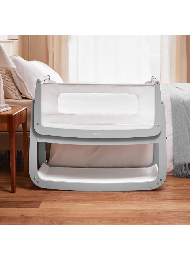 Pod4 Bedside Crib For Infant And Baby, Increased Air Flow For Better Sleep, 3D Breathable Mattress, Machine Washable Liner, Rocking Stand, Suitable From 0 To 6 Months ( L100 X 49 X H95) - Dove