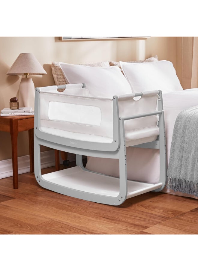 Pod4 Bedside Crib For Infant And Baby, Increased Air Flow For Better Sleep, 3D Breathable Mattress, Machine Washable Liner, Rocking Stand, Suitable From 0 To 6 Months ( L100 X 49 X H95) - Dove