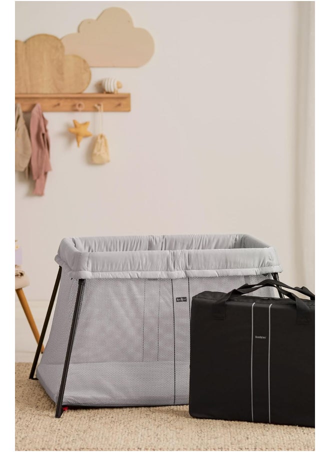 Travel Cot Light With Fitted Sheet - Silver