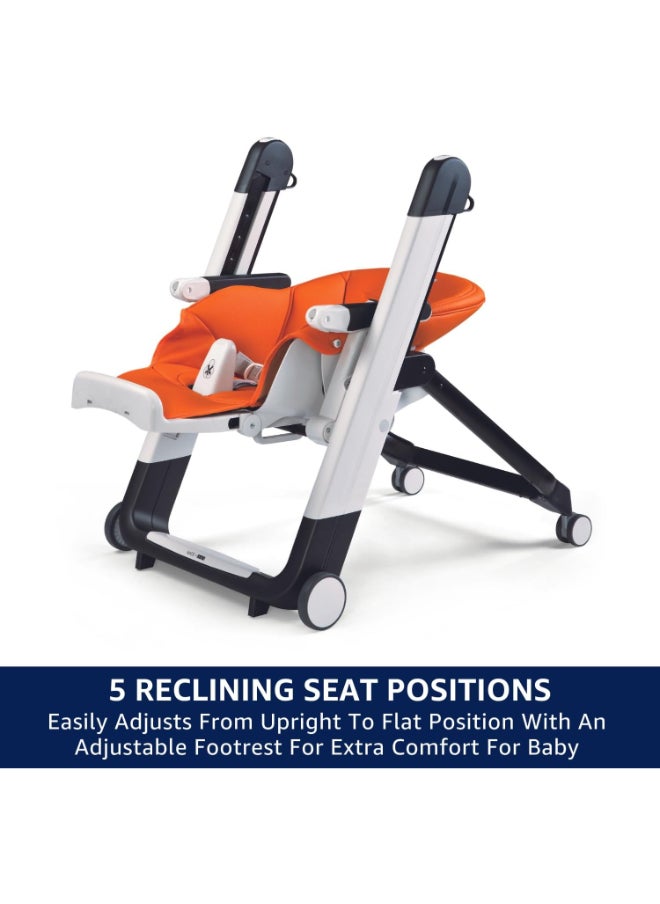 Siesta Follow Me Licorice Compact Folding Highchair & Recliner for Babies & Toddlers,Adjustable to 9 different heights, 5-Point Harness, From Birth to 15 kg – Black