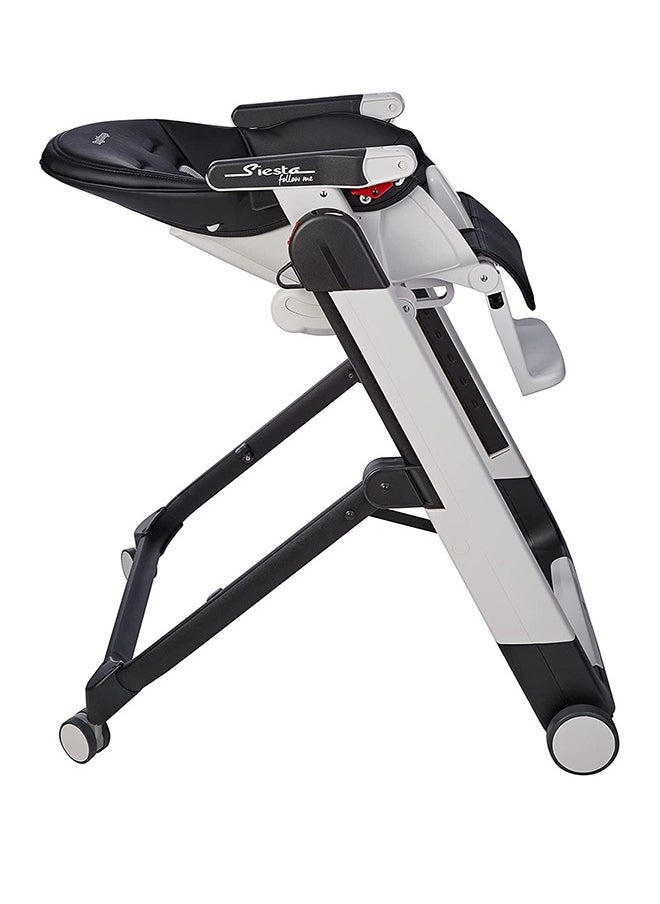 Siesta Follow Me Licorice Compact Folding Highchair & Recliner for Babies & Toddlers,Adjustable to 9 different heights, 5-Point Harness, From Birth to 15 kg – Black