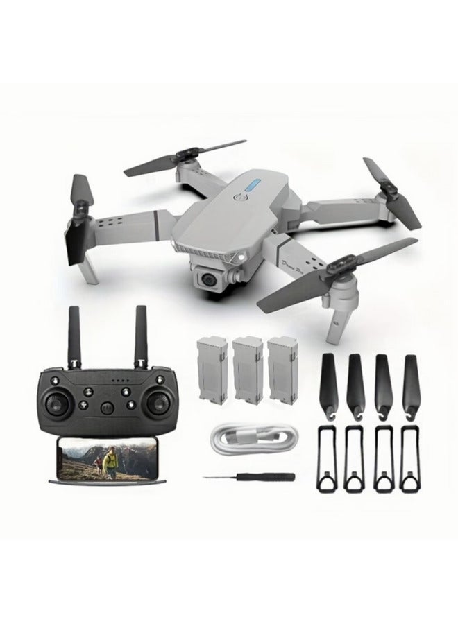 LS-E525 RC Drone with Camera 4K Drone Dual Camera WiFi FPV Drone Headless Mode Altitude Hold Gesture Photo Video Track Flight 3D Filp RC Qudcopter Assorted