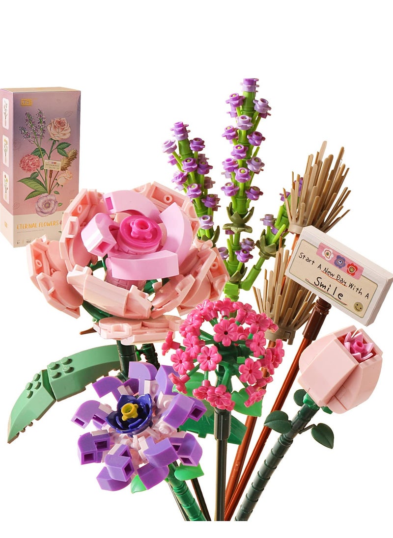 Mini Bricks Flower Bouquet Building Sets, Artificial Flowers, DIY Unique Decoration Home, 547 Pieces Botanical Collection for Ages 8-12 yrs Old Girl for Gift(547 Pieces)