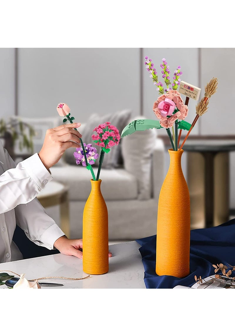 Mini Bricks Flower Bouquet Building Sets, Artificial Flowers, DIY Unique Decoration Home, 547 Pieces Botanical Collection for Ages 8-12 yrs Old Girl for Gift(547 Pieces)