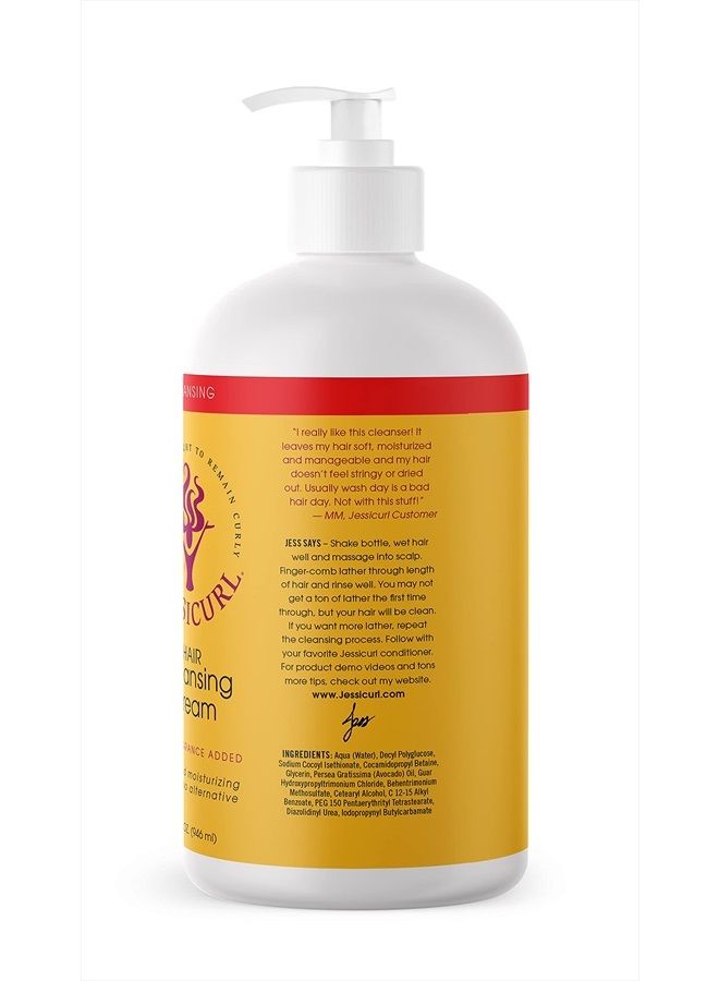 , Hair Cleansing Cream, No Fragrance Added, 32 Fl oz. Moisturizing Shampoo for Curly Hair, Sulfate Free Shampoo for Dry Hair