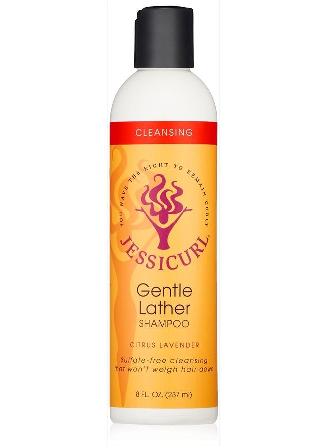 , Gentle Lather Shampoo, Citrus Lavender, 8 Fl oz. Cleansing Curly Hair Shampoo, Vegan, Sulfate Free Shampoo