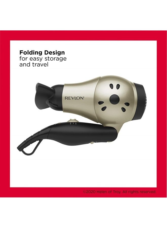 Revlon 1875W Compact Folding Handle Hair Dryer | Great for Travel