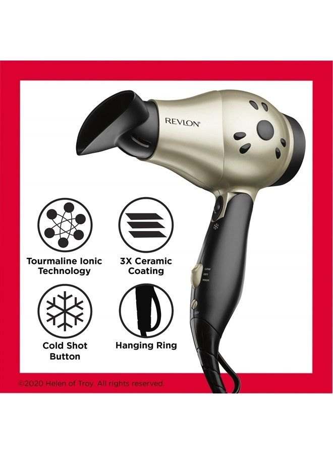 Revlon 1875W Compact Folding Handle Hair Dryer | Great for Travel