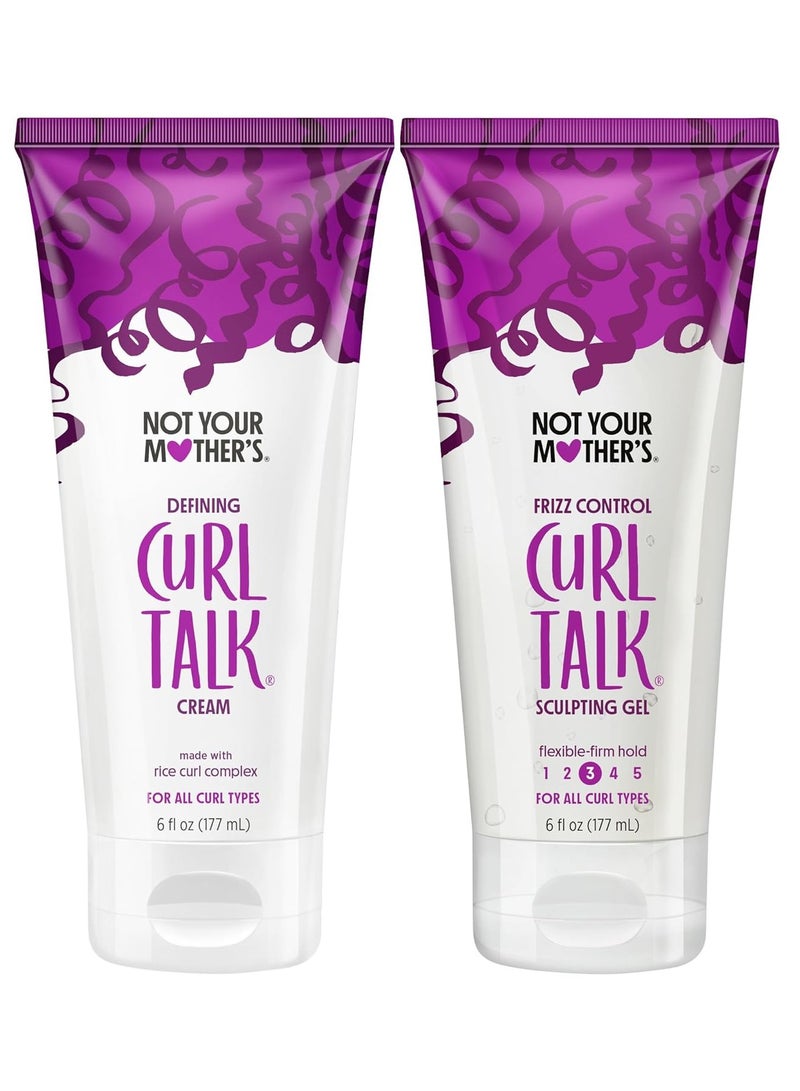 (Pack of 2) Curl Talk Frizz Control Sculpting Gel & Defining Cream 2x6fl oz