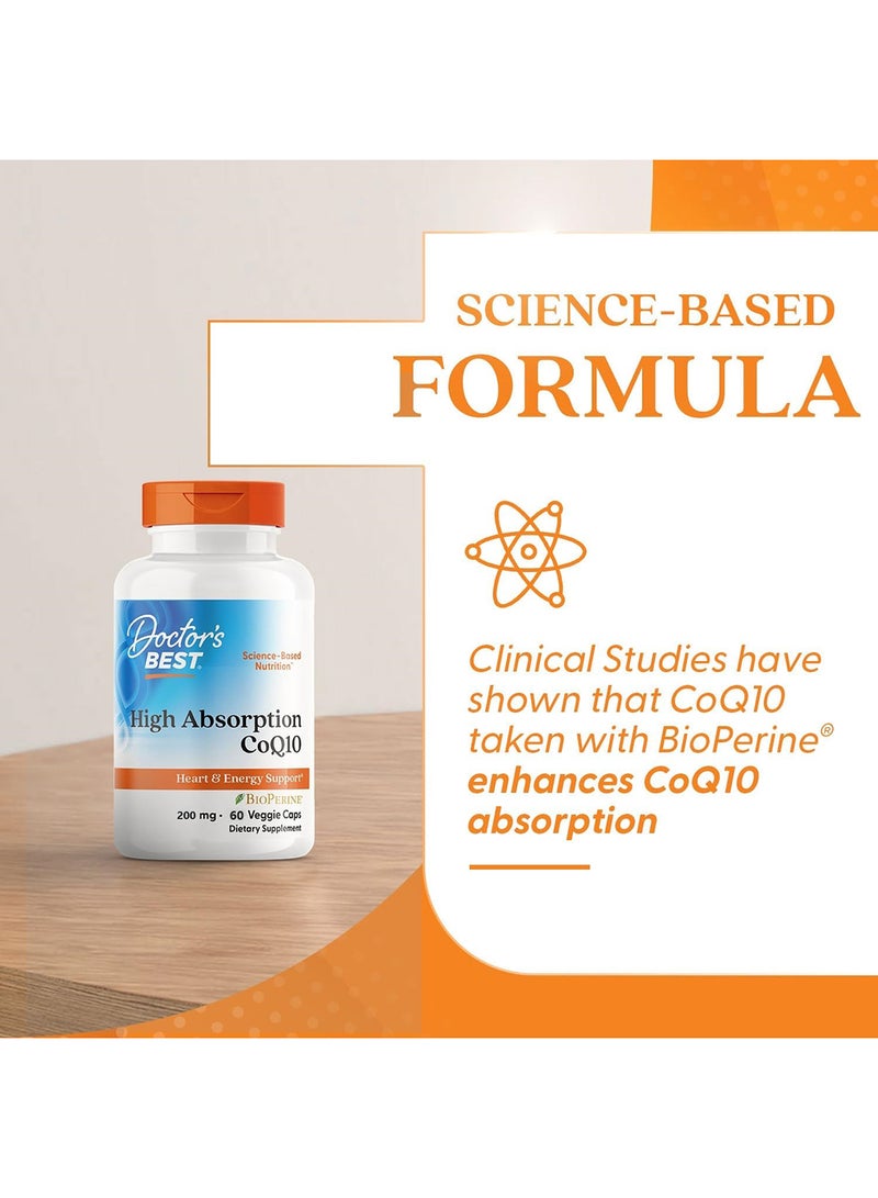 High Absorption CoQ10 with BioPerine, 60 Veggie Caps Packaging May Vary