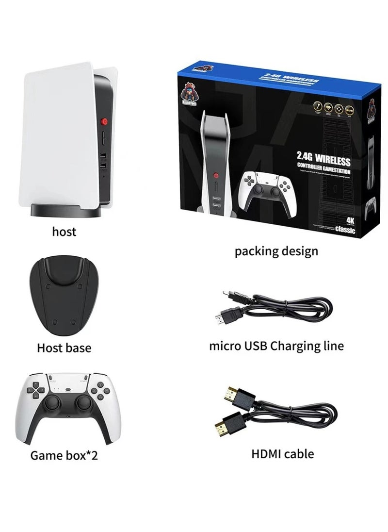 Wireless Retro Game Console Plug And Play Video Game Stick Built In 20000+ Games, 10 Classic Emulators 4K High Definition HDMI Output For Tv With Dual 2.4G Wireless Controllers With 64GB Memory Card