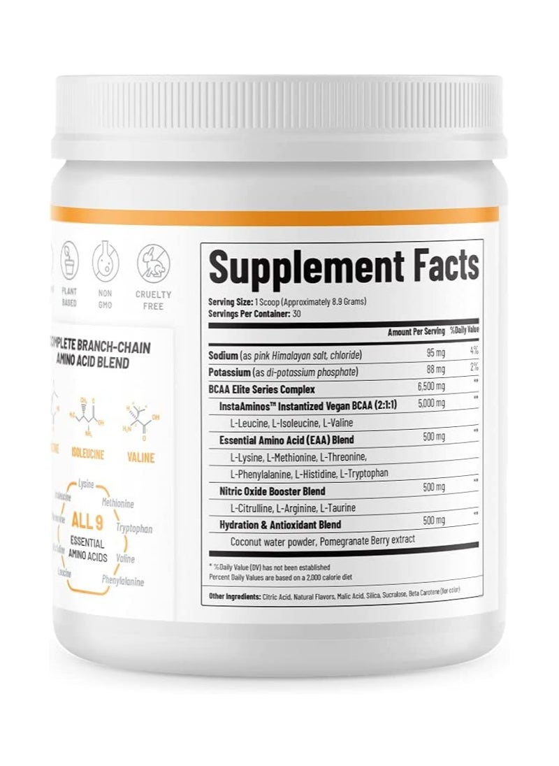 BCAAs Muscle Strength and Recovery -Zero suger Naturally Sweetened Suppors Quick  Recovery,Promotes Strength Replenishes and Hydrates Peach Mango Dietary Suppiement NT WT 9.77 Oz (277g)