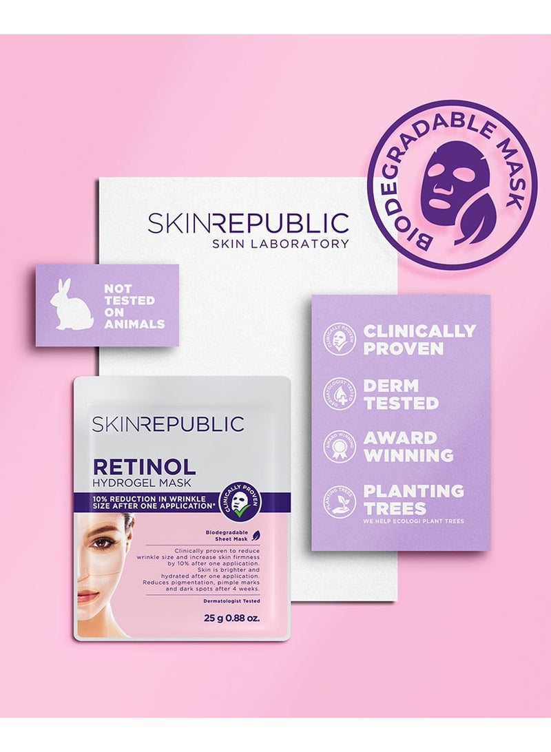 Anti-Aging Retinol Face Mask Sheet (10 Masks) with Niacinamide & Rice Water – Reduces Wrinkles, Pigmentation, Dark Spots & Pimple Marks, Improves Firmness, Brightens & Hydrates Skin