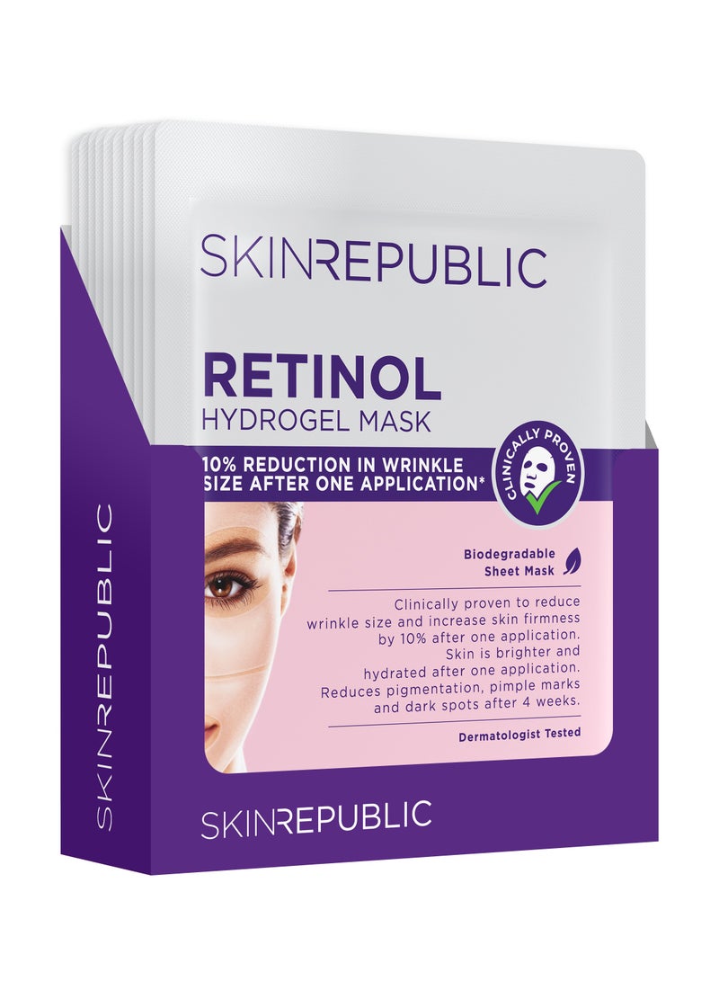 Anti-Aging Retinol Face Mask Sheet (10 Masks) with Niacinamide & Rice Water – Reduces Wrinkles, Pigmentation, Dark Spots & Pimple Marks, Improves Firmness, Brightens & Hydrates Skin