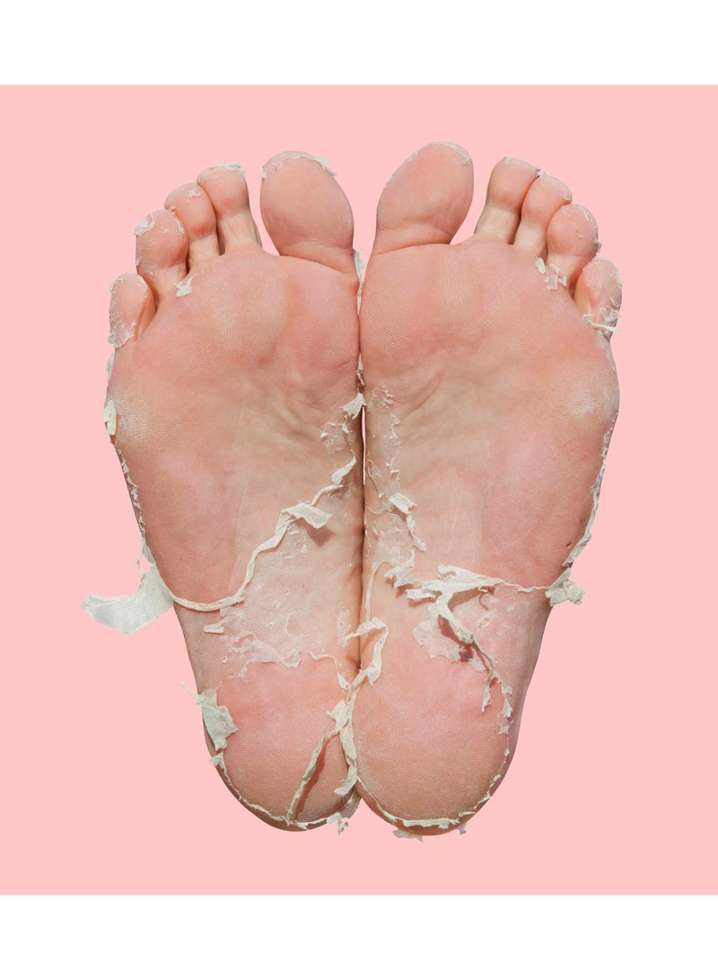 Pedi Peel Foot Mask (3 Pairs) – Exfoliating Foot Mask with AHA, Tannic Acid & Ginkgo Biloba, Removes Hard Skin, Cracked Heels & Calluses in 7 Days, Fights Odour, Smooths & Repairs Skin