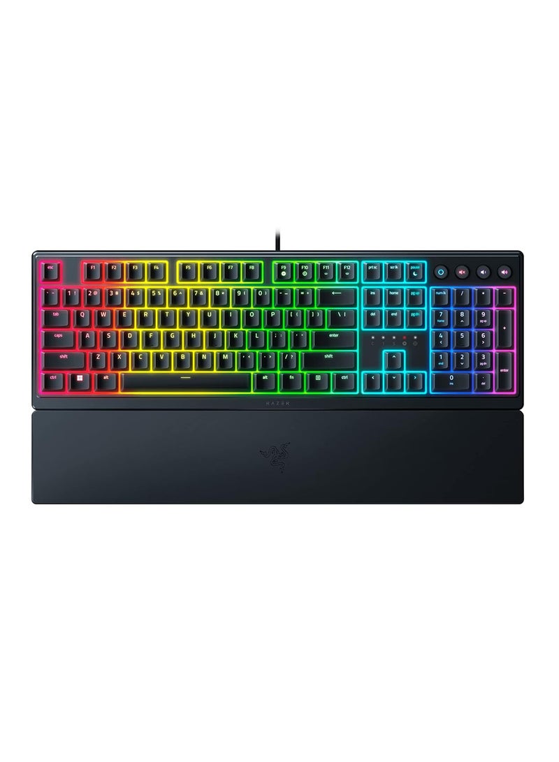 Ornata V3 Gaming Keyboard: Low-Profile Keys - Mecha-Membrane Switches - 10-Zone RGB Lighting - Spill-Resistant - Magnetic Wrist Wrest - Classic Black