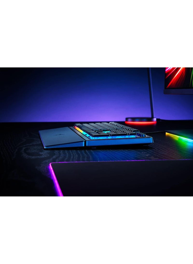 Ornata V3 Gaming Keyboard: Low-Profile Keys - Mecha-Membrane Switches - 10-Zone RGB Lighting - Spill-Resistant - Magnetic Wrist Wrest - Classic Black