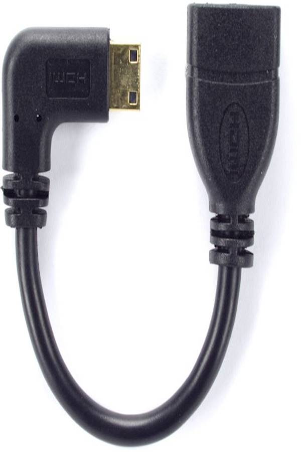 Nanotek Left Angle Mini Hdmi Male To Standard Hdmi Female Cable Converter Black