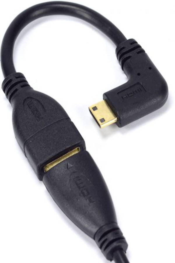 Nanotek Left Angle Mini Hdmi Male To Standard Hdmi Female Cable Converter Black