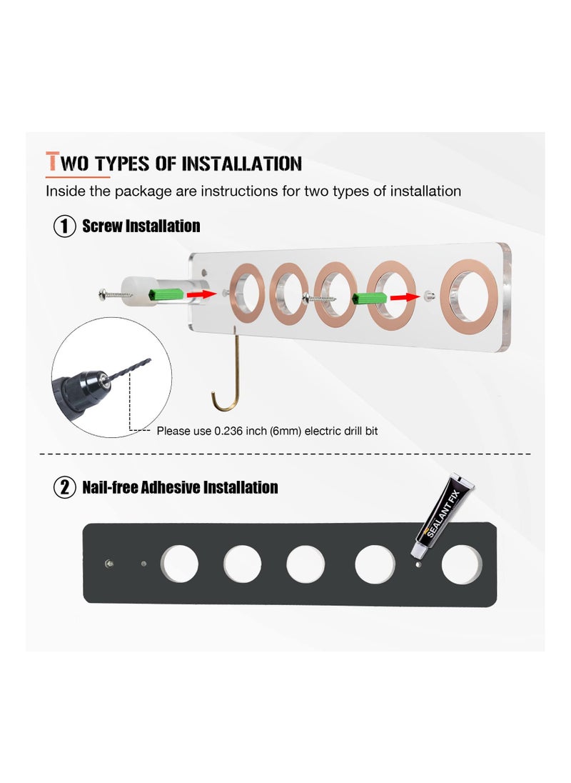 SYOSI Hair Dryer Holder, Acrylic Wall Mount Bracket Stand Storage Rack Organizer Fits for Dyson Supersonic Hair Blow Dryer, Space Organizer for Bathroom/Bedroom/Washroom Black