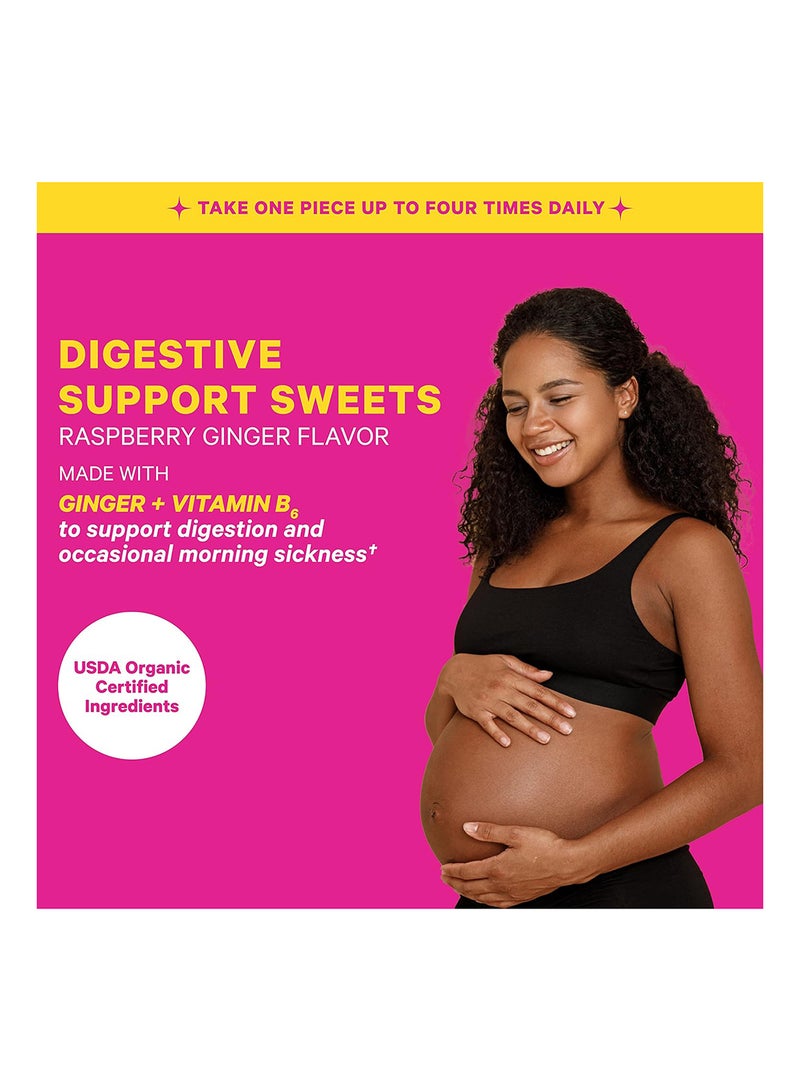 Morning Sickness Sweets Ginger Raspberry Flavor - 30 Lozenges