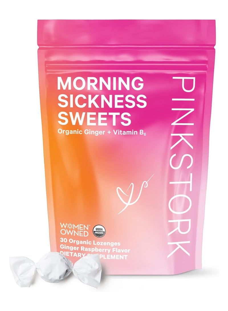 Morning Sickness Sweets Ginger Raspberry Flavor - 30 Lozenges