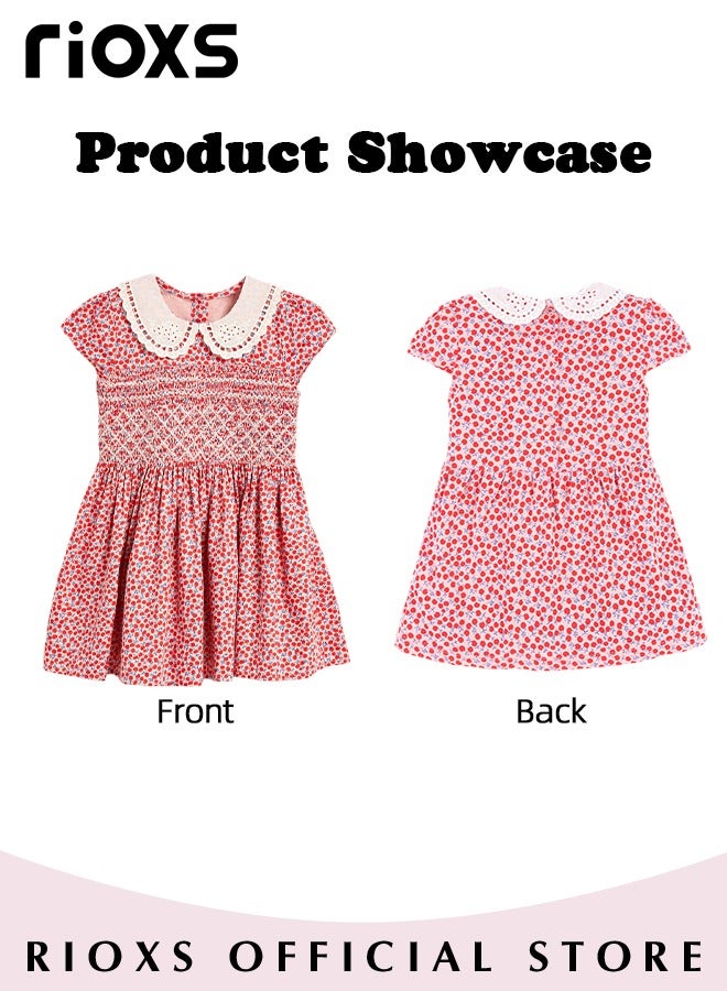 Girls Stylish A-line Dress, Round Neck Sleeveless Sleeve Dress with Adorable Patterns, Wonderful Summer Dresses for Girls, Comfortable to Wear, Suitable for Daily Wear, Vacation and Other Occasions, Great Gift Choice for Girls