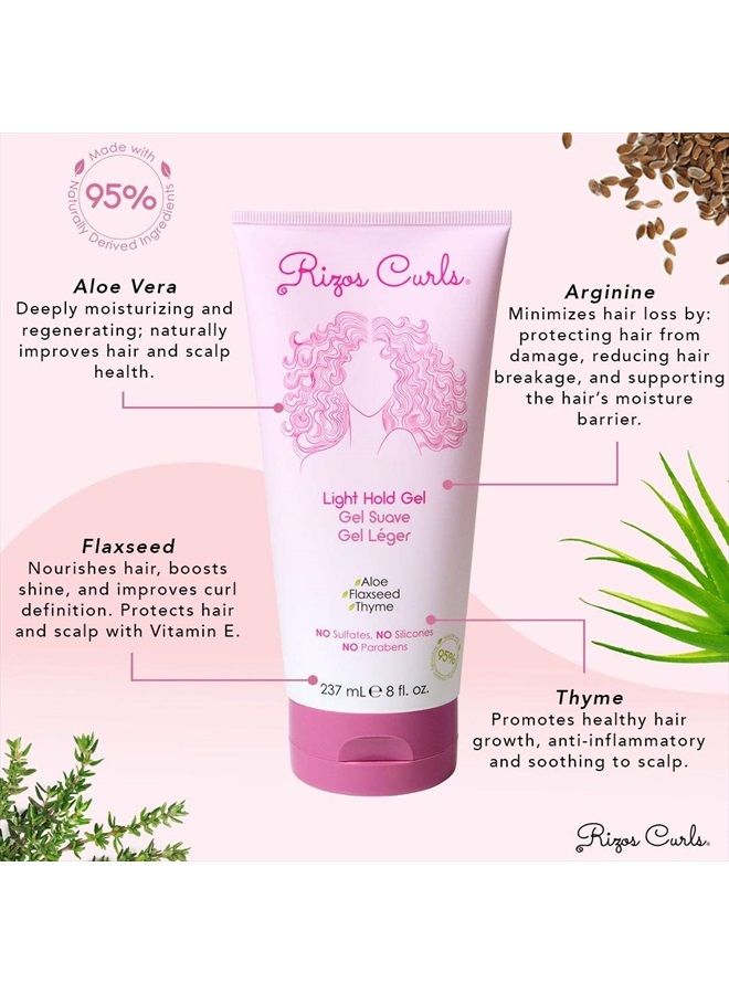 Light Hold Styling Gel For Curly & Wavy Hair, Silicone-Free (8oz)