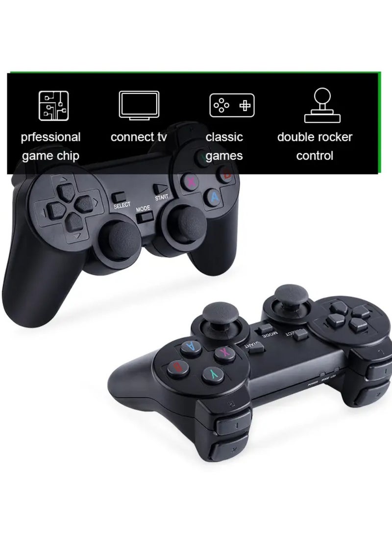 Wireless Retro Game Console Plug And Play Video Game Stick Built In 10000+ Games, 9 Classic Emulators 4K High Definition HDMI Output For Tv With Dual 2.4G Wireless Controllers With 64GB Memory Card