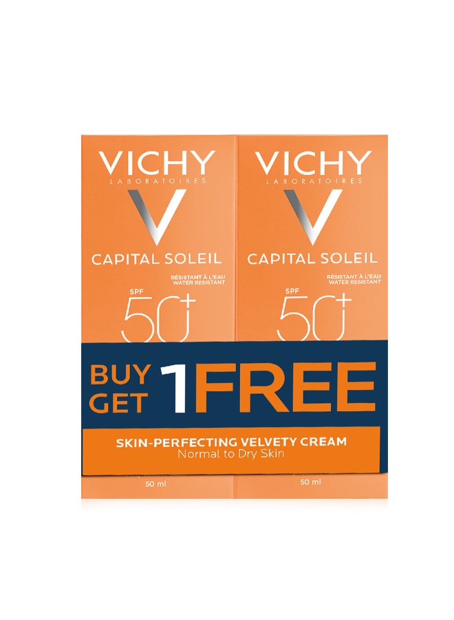 Capital Soleil Velvety SPF50+ Buy 1 Get 1 Free Sunscreen For Normal To Dry Brown