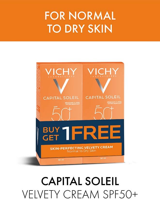 Capital Soleil Velvety SPF50+ Buy 1 Get 1 Free Sunscreen For Normal To Dry Brown