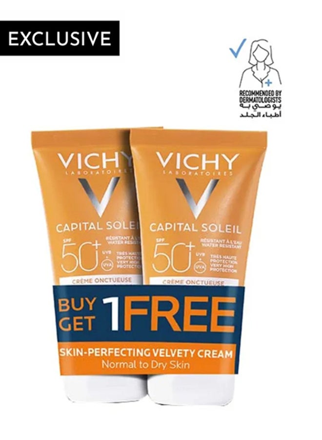 Capital Soleil Velvety SPF50+ Buy 1 Get 1 Free Sunscreen For Normal To Dry Brown