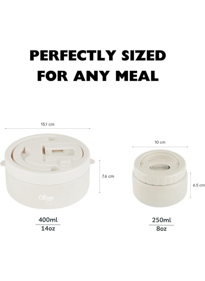 Vacuum Insulated Food Jar For Kids And Adults, Bpa Free Food Thermos, Travel Hot Food Container, 400 Ml - Blush Pink
